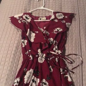 Mock, wrap dress with slit